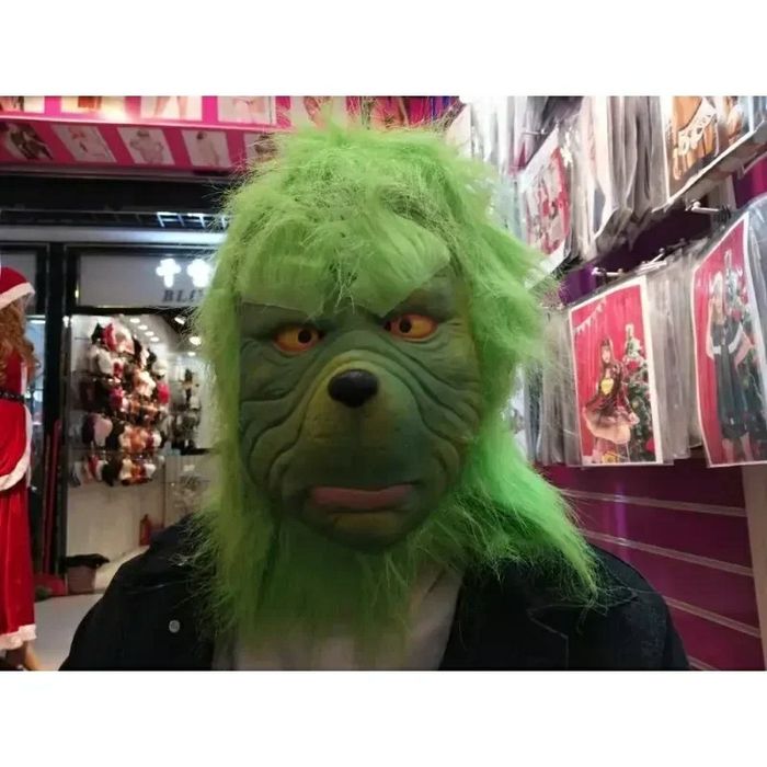 Fato e Máscara do Grinch Adulto e Criança