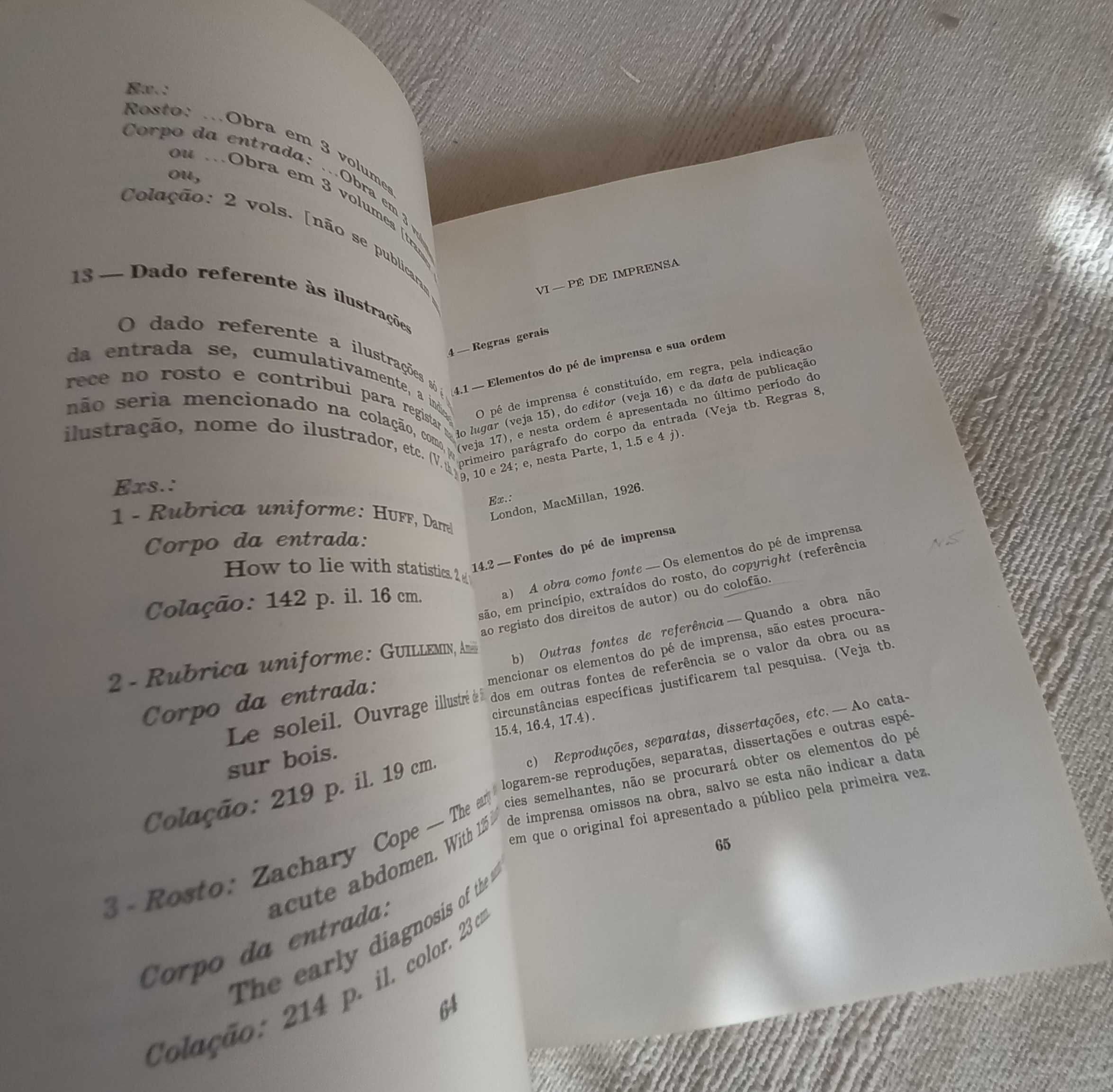 Regras Portuguesas de catalogação livro de 1972 anteprojecto