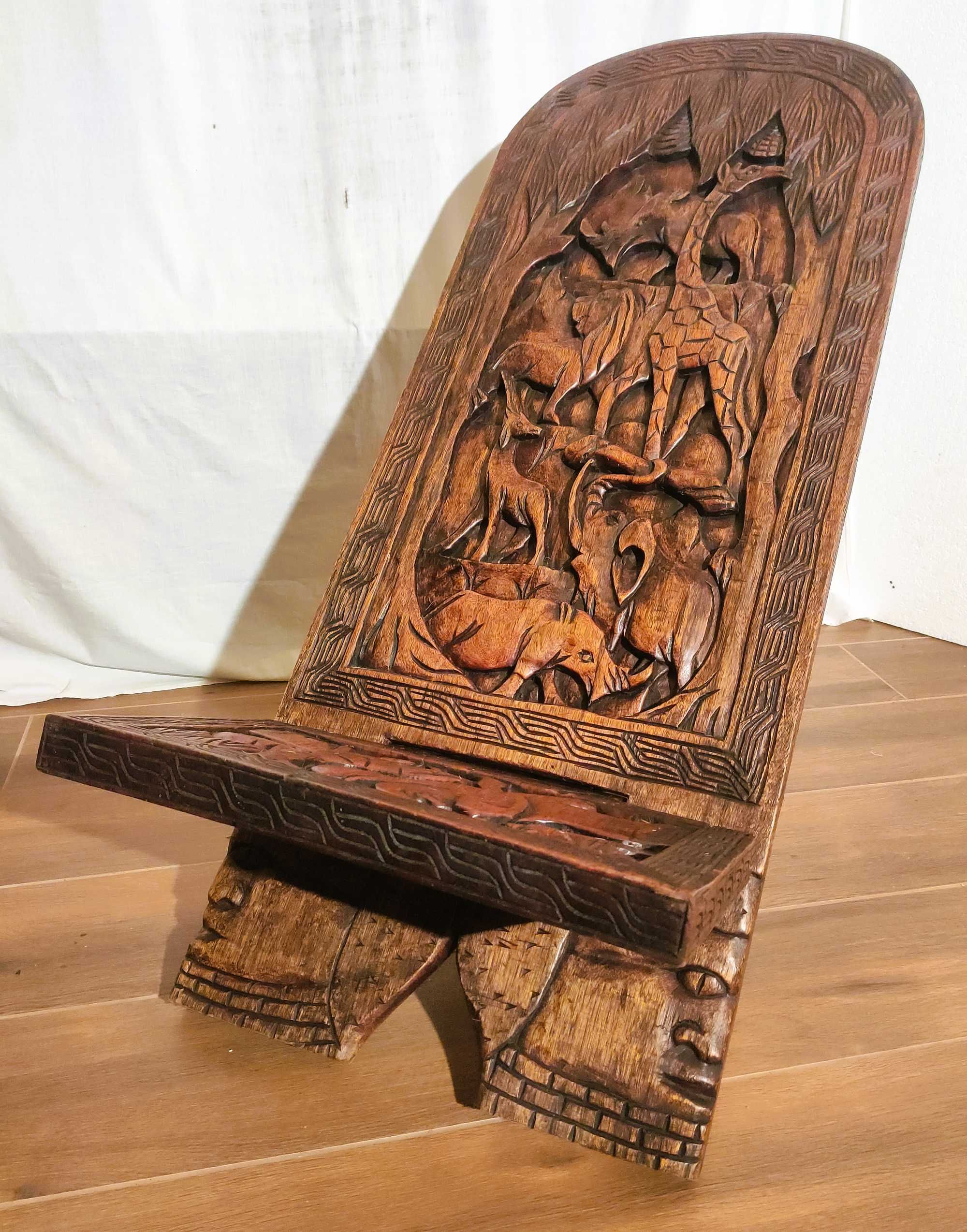 Fotele afrykańskie oryginalne z drewna egzotycznego 2 szt.