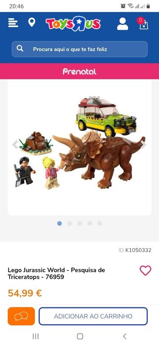 Lego Triceratops Research embalado nunca foi aberto