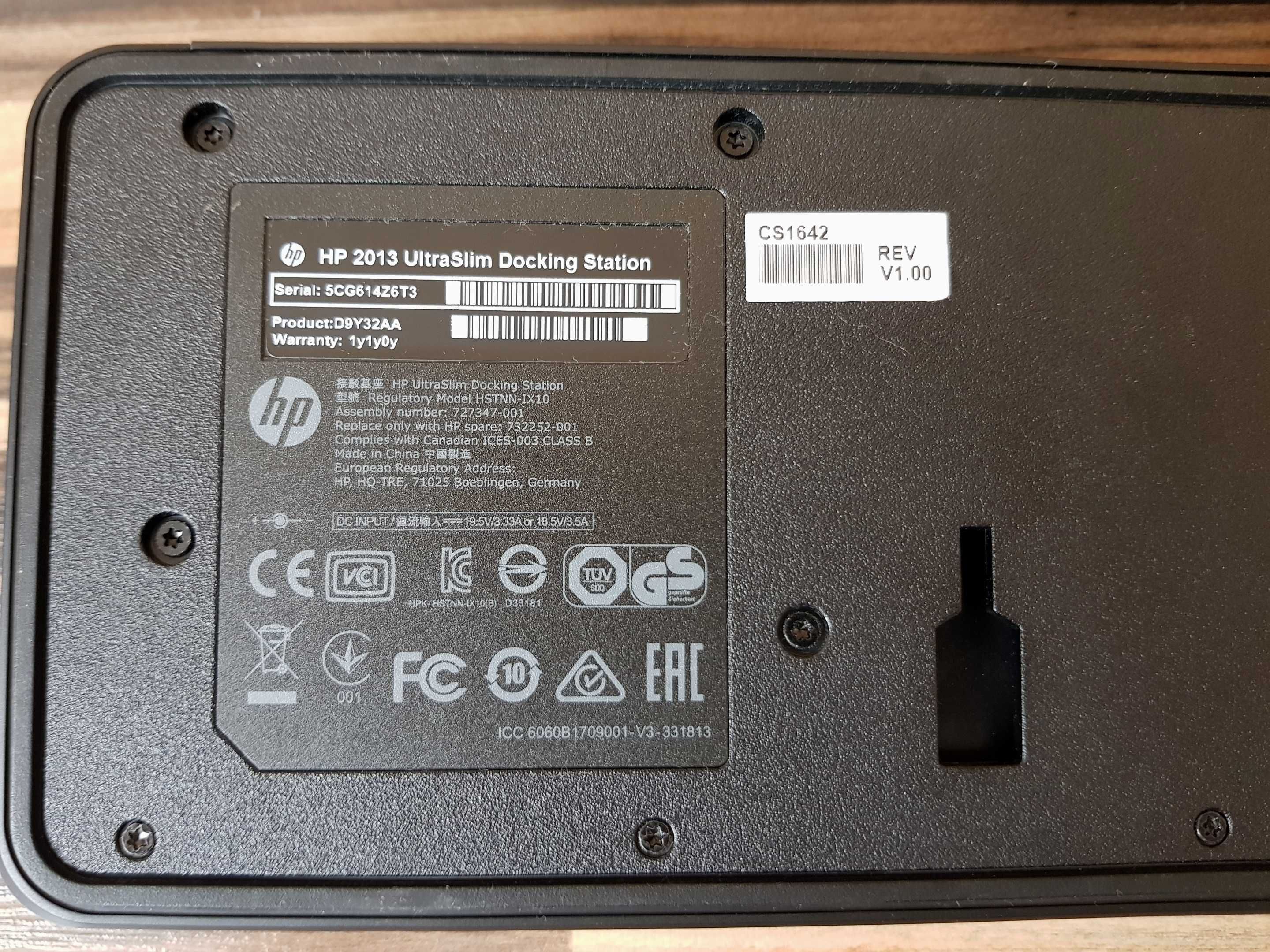 Stacja dokująca HP 2013 Ultra Slim D9Y32AA + zasilacz 65W