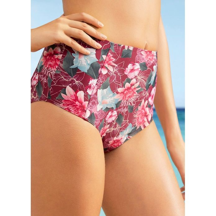 wysokie majtki do bikini w kwiaty 40/42