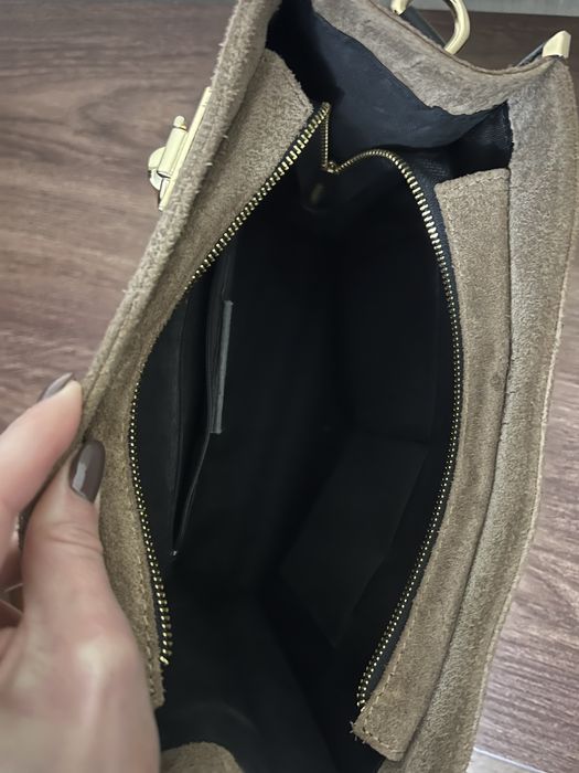 Нова італійська сумка, натуральна замша/шкіра