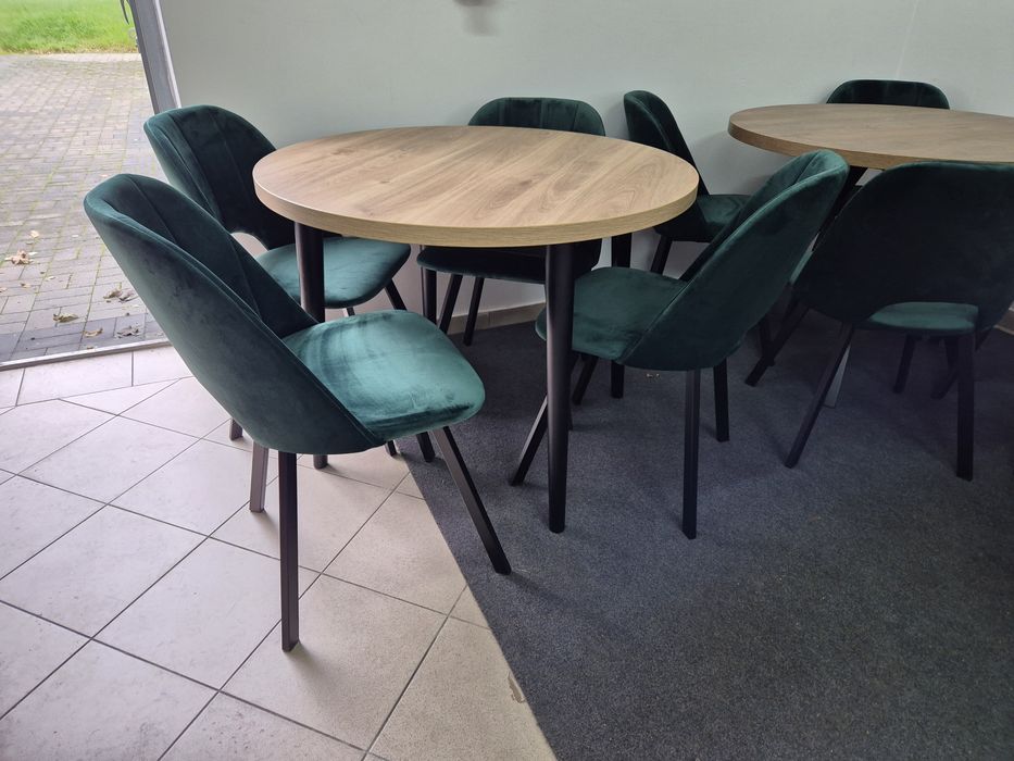 Wyprzedaż! Stoły okrągłe rozsuwane do 2m + 4 krzesła dostępne od ręki