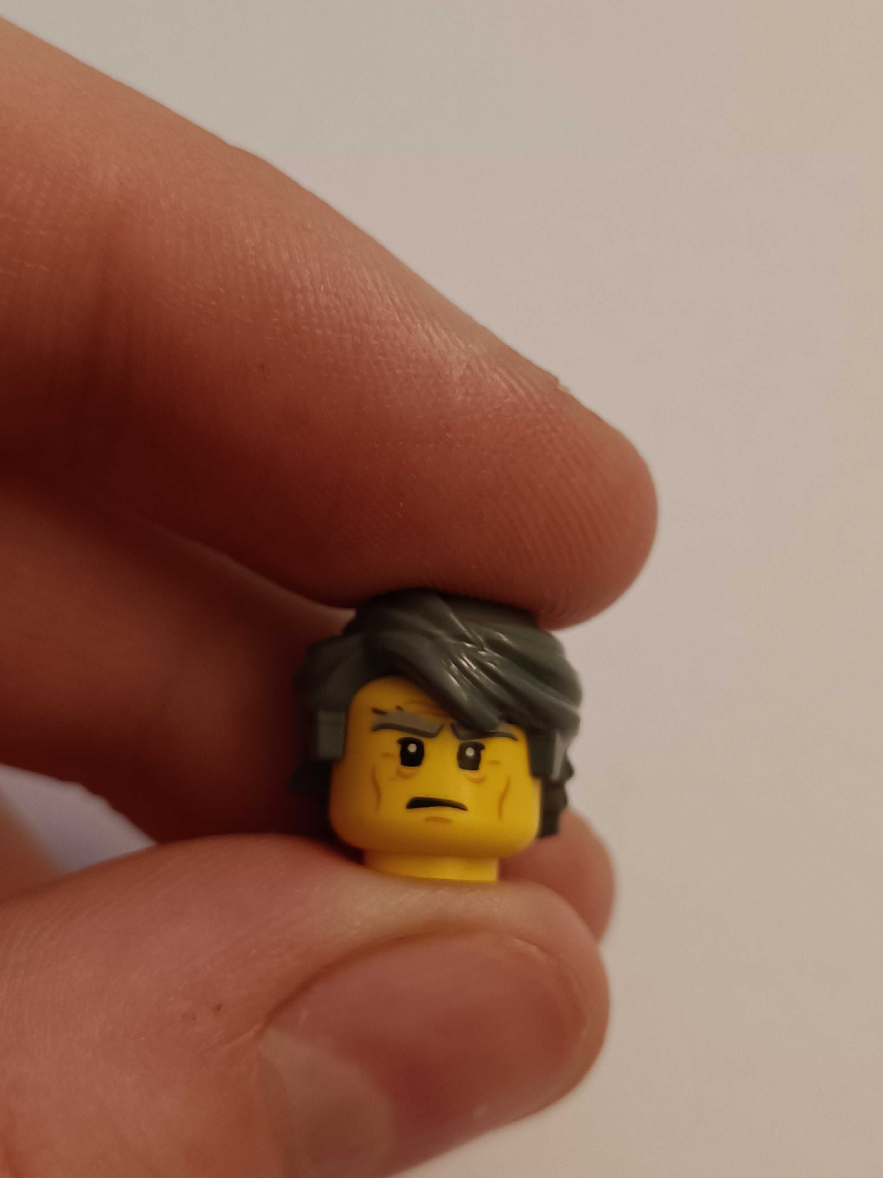Lego ninjago-oryginalna głowa z włosami -Sensei Garmadon, stan idealny