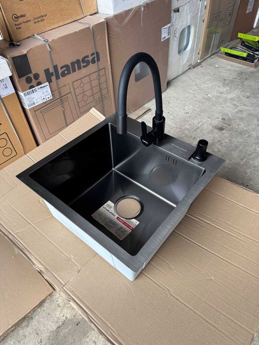 Мийки кухонні з нержавіючої сталі Lidz Valeso Ventolux