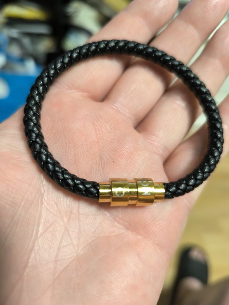 Pulseira Montblanc de couro trançado 20,5cm