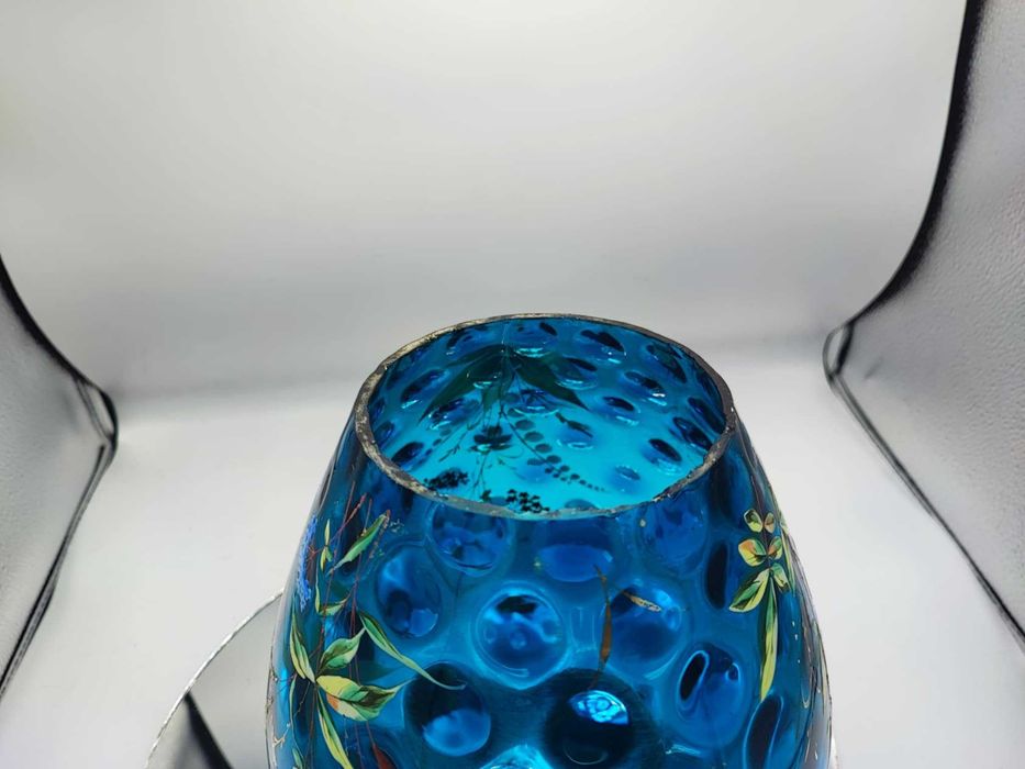 Secesyjny klosz na lampa świecowa,malowany