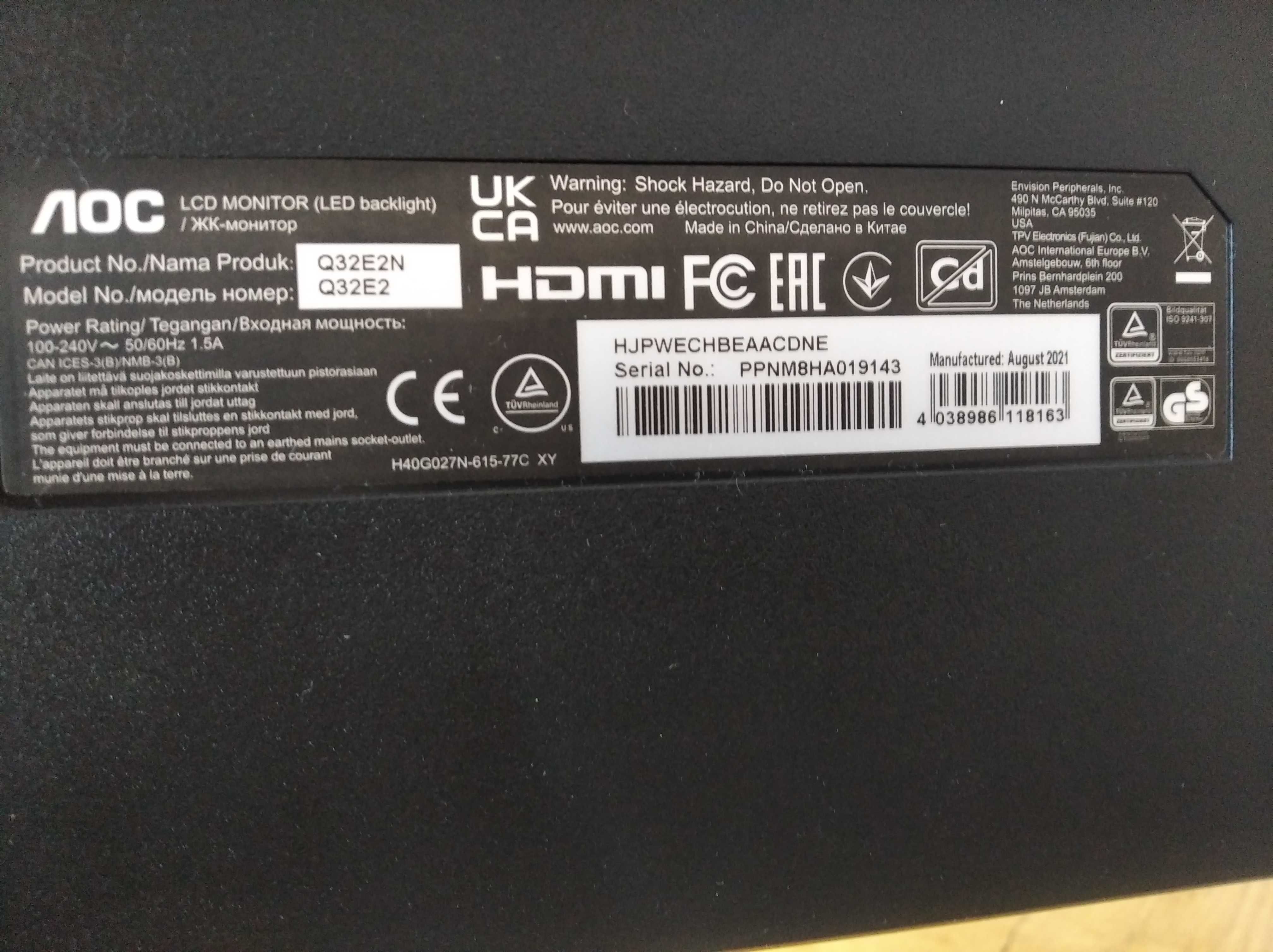 Monitor AOC 31,5 cala