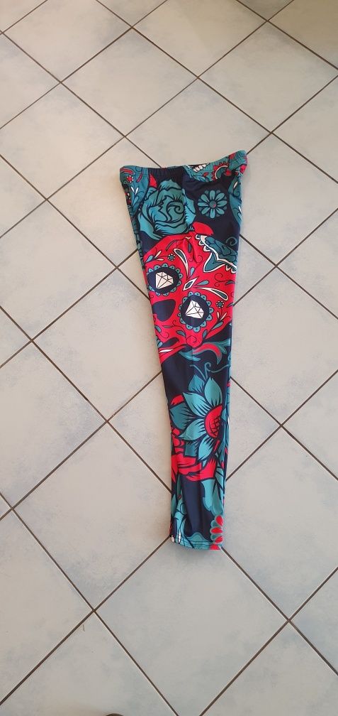 M. Legginsy sportowe La Catrina La Calavera rock Czaszka Halloween