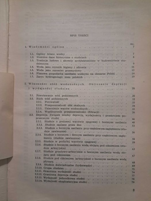 Studnie wiercone, kopane  wydanie II poprawione - spis -