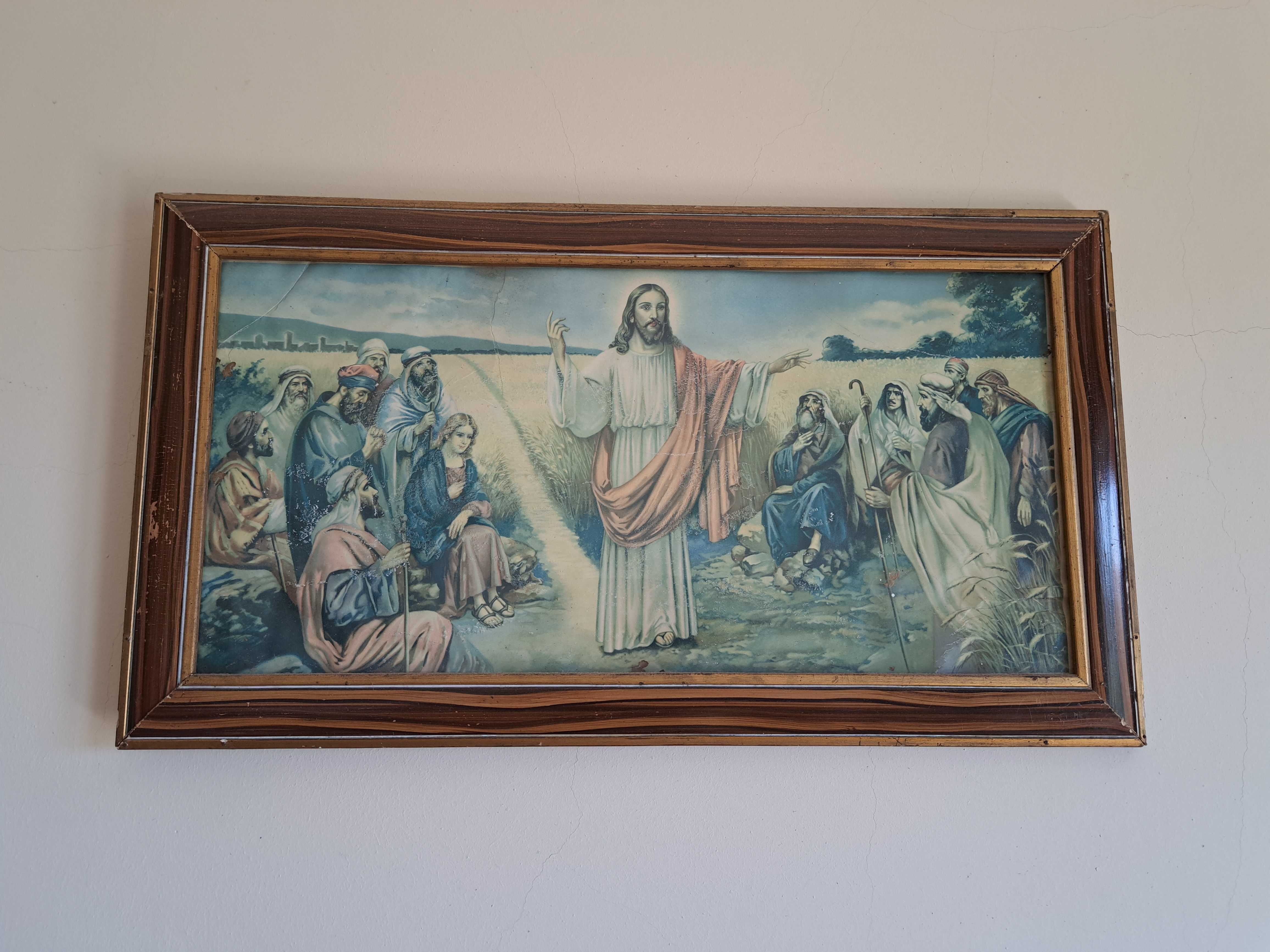 Litografia antiga de jesus com os apostolos  antes do 21 agosto