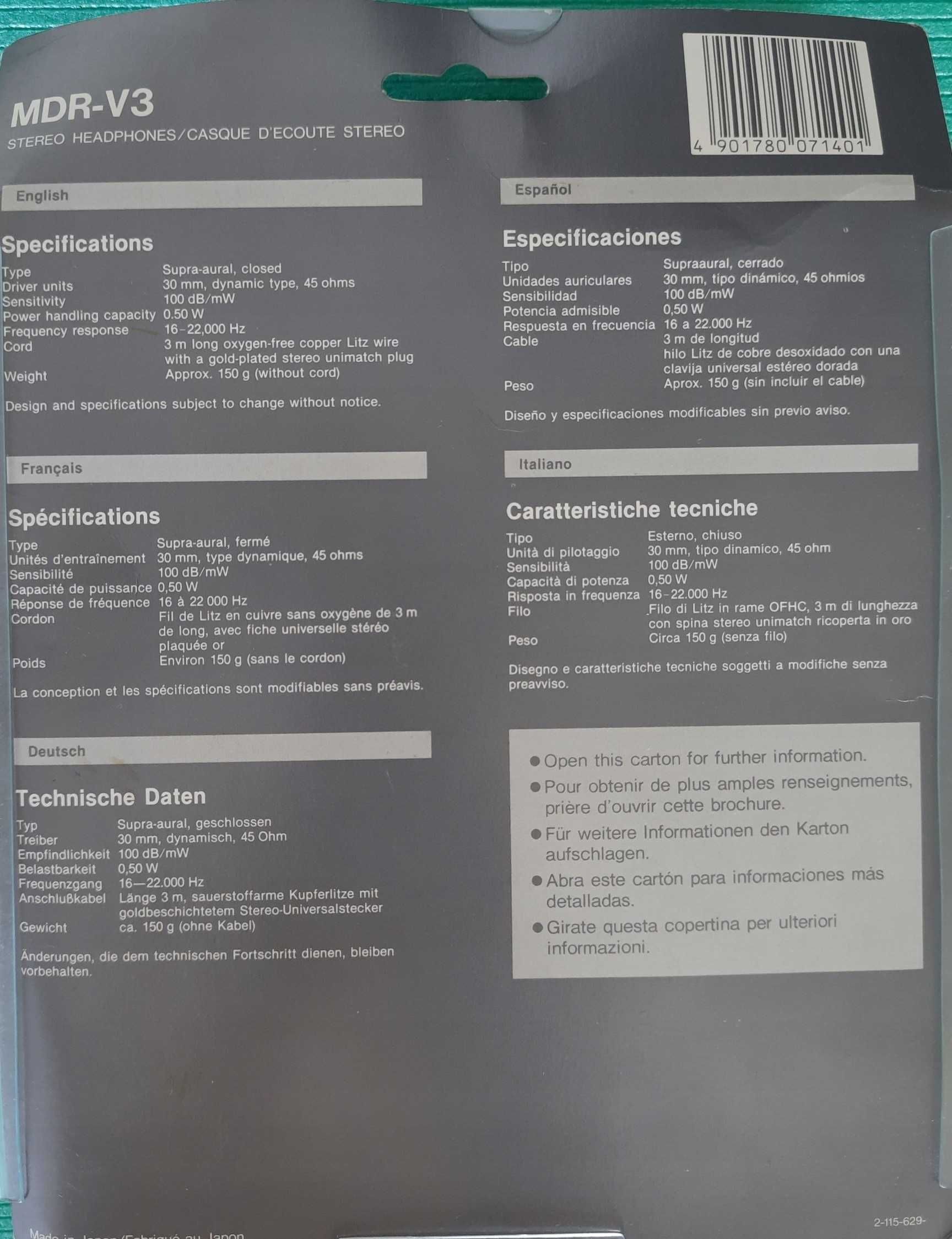 Legendarne słuchawki Sony MDR V3 + stojak na słuchawki