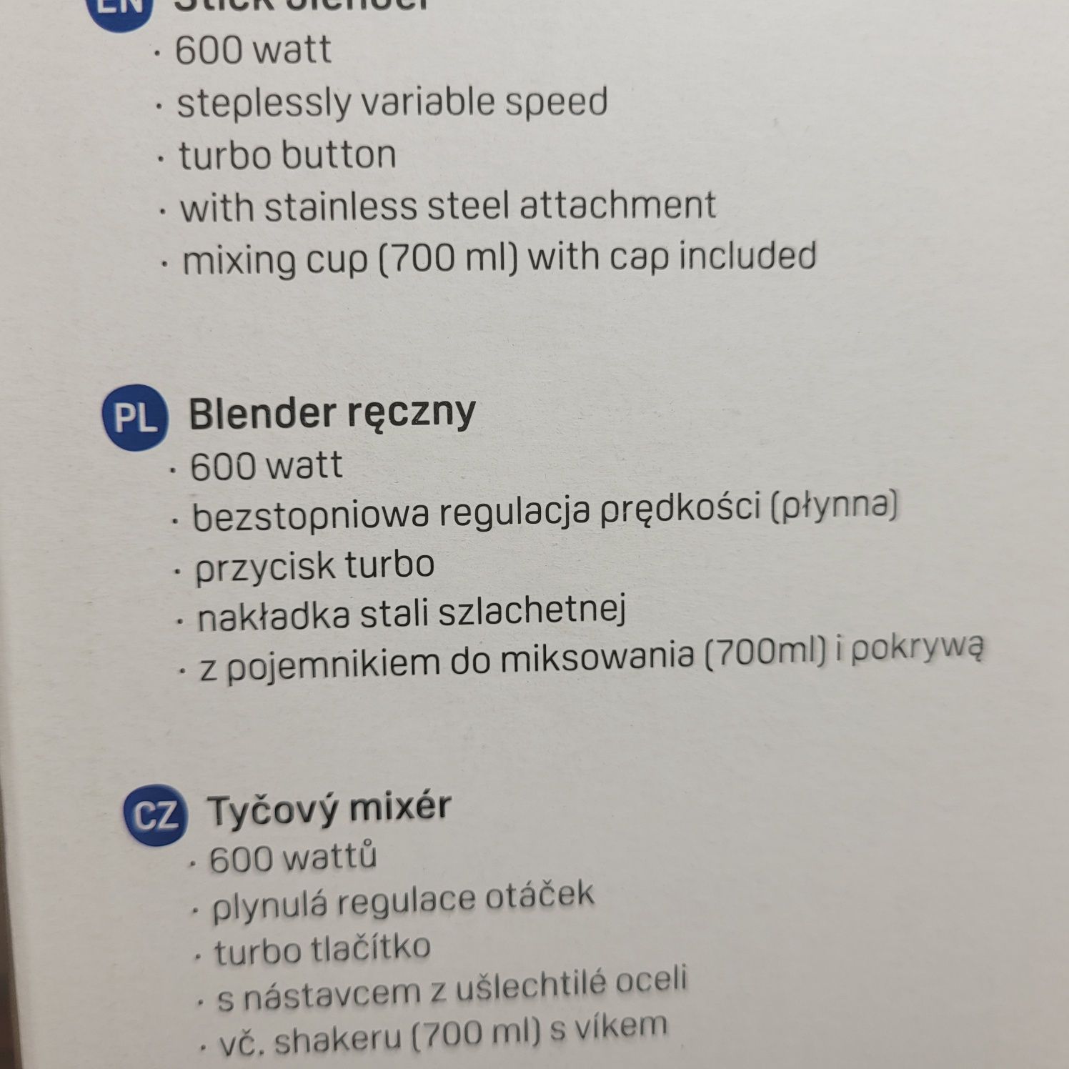 Mikser/blender/stabmixer ręczny IDEENWELT