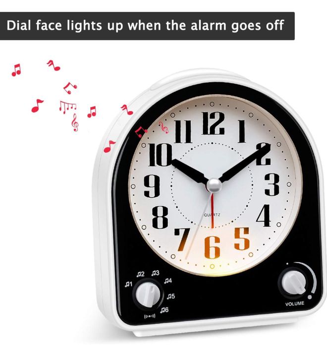 Analogowy budzik z 7 dźwiękami alarmu