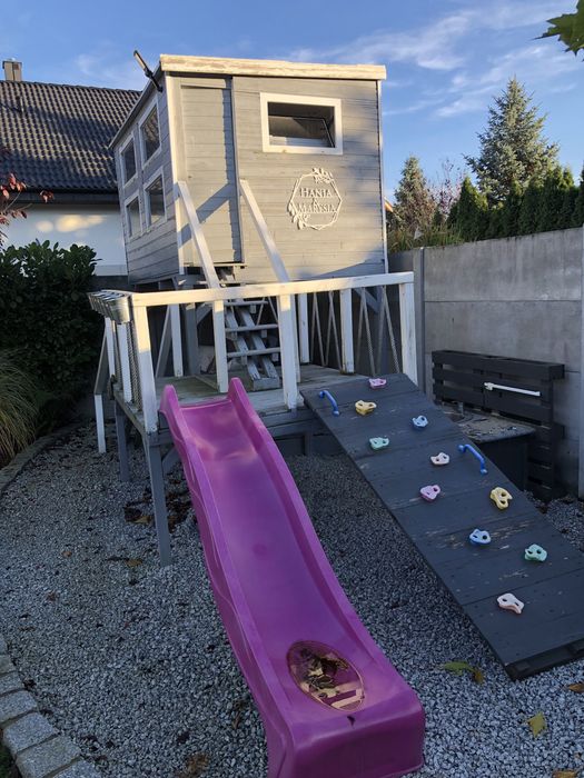 Domek dla dzieci duży wspinaczka piaskownica huśtawka