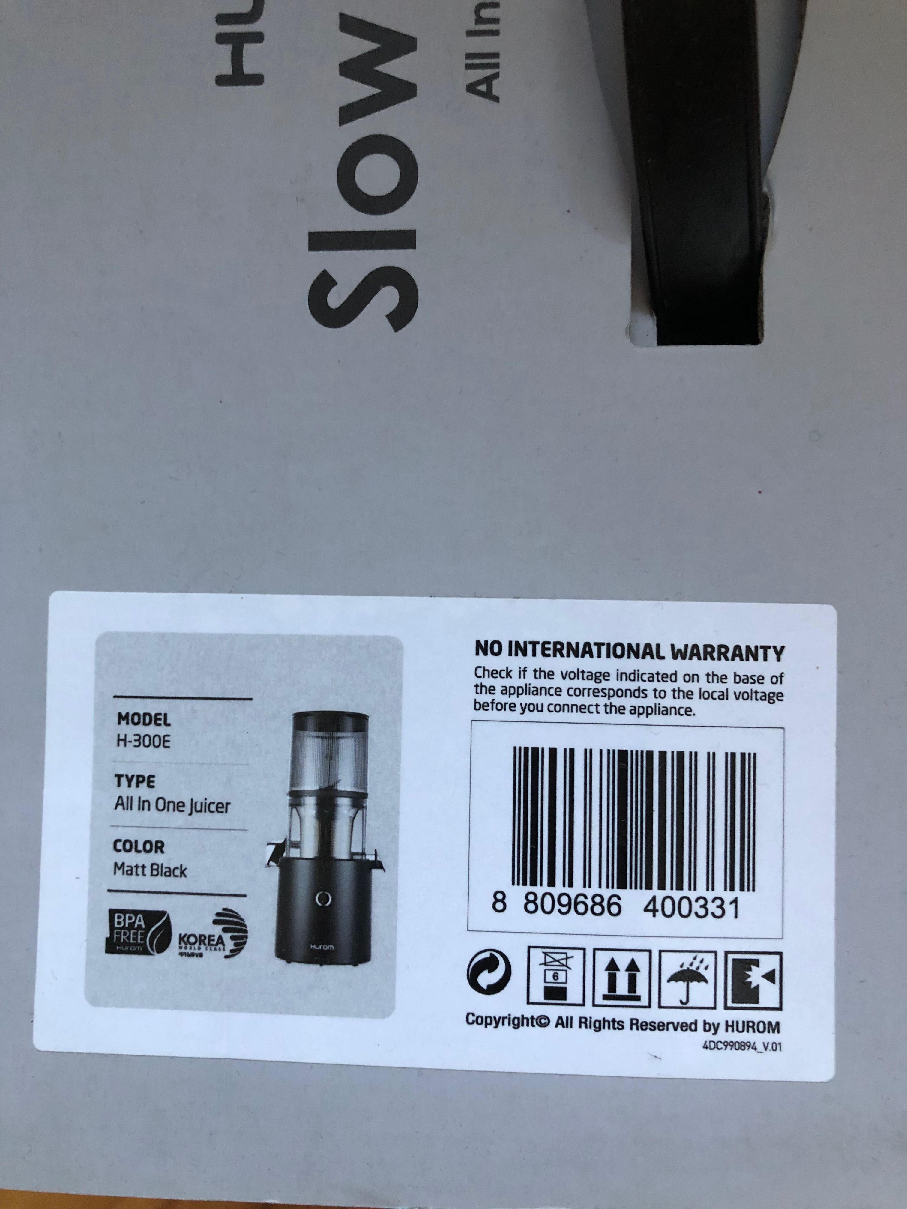 Wyciskarka wolnoobrotowa Hurom H300E
