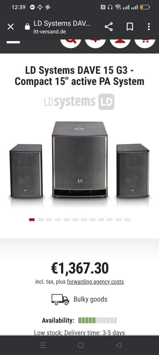 Професійна Акустична система LD Systems DAVE 15 G3