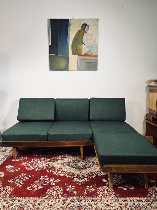 Kanapa PRL Tatra rozkladana mid moder century lata 60 orzech mat retro