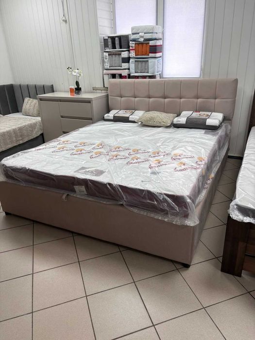 Ліжко з підйомним механізмом, 160х200 см, бежеве