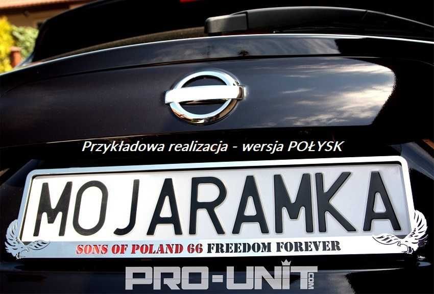 Ramka METAL do tablicy rejestracyjnej DODAJ NAPIS! na pod rejestracje