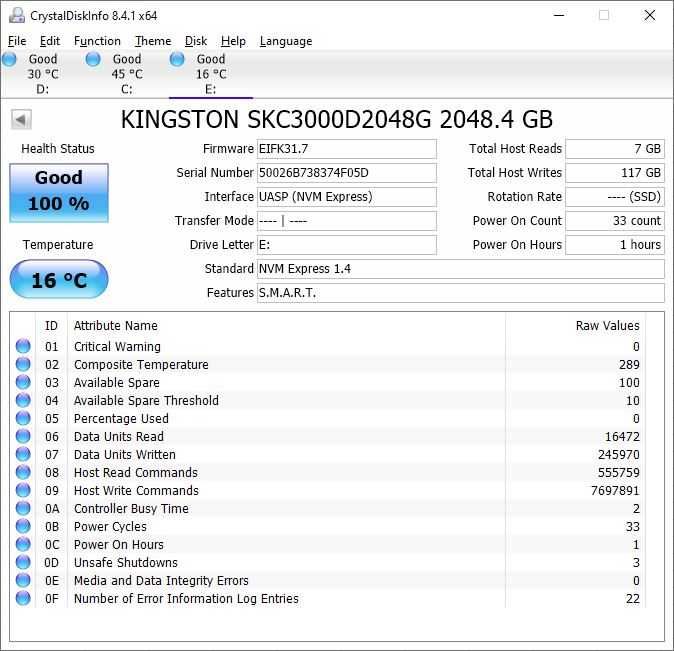 Dysk SSD Kingston KC3000 2TB PCIe 4.0 NVMe M.2