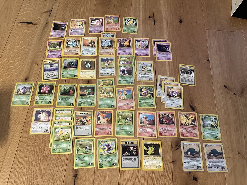 52 karty Pokemon gym, 4 rare Rocket’s x2, Blaine’s, Koga’s