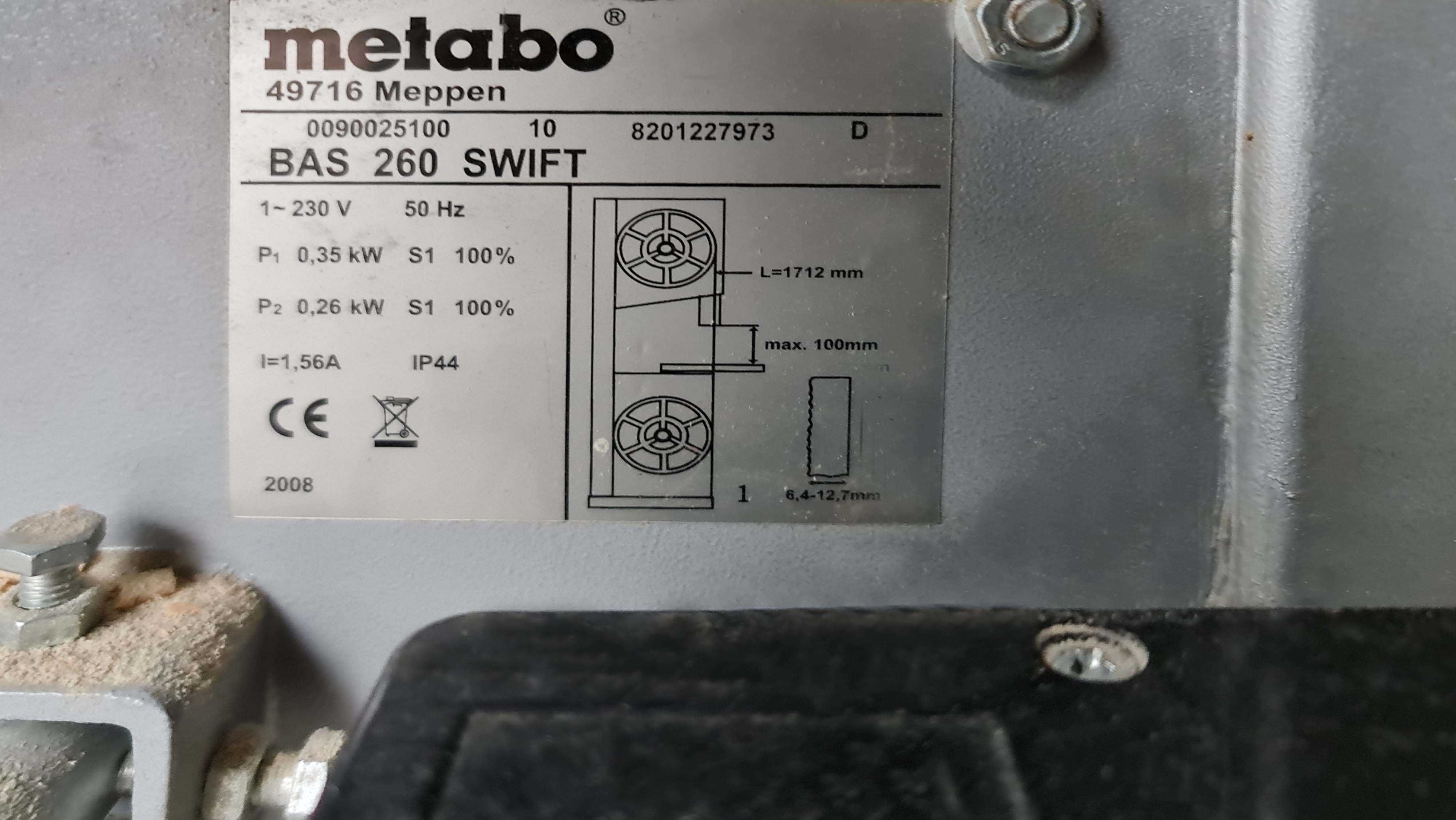 pilarka taśmowa bas 260 swift