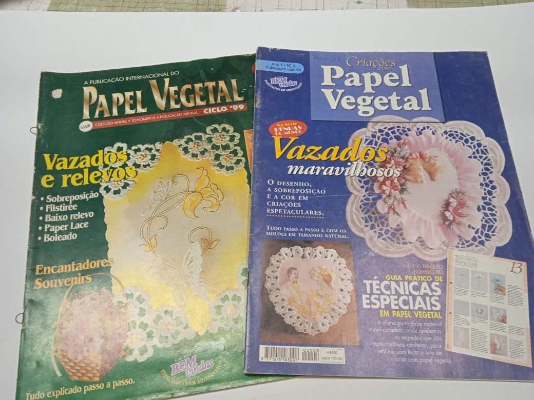 Revistas a ensinar Pérgamano/ renda em papel vegetal