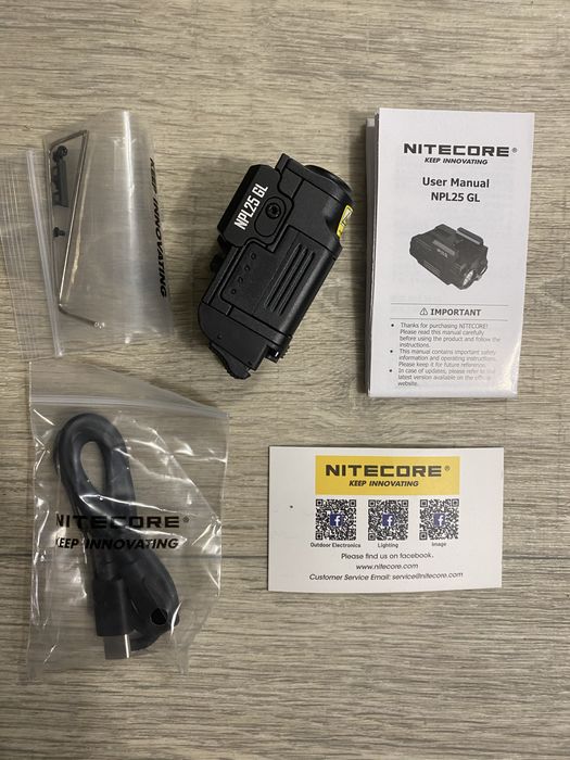 Ліхтар пістолетний з ЛЦУ Nitecore NPL25 GL з акумулятором