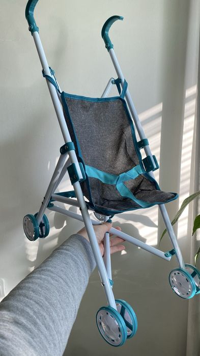 Візочок для ляльки з металевим каркасом, іграшкова коляска