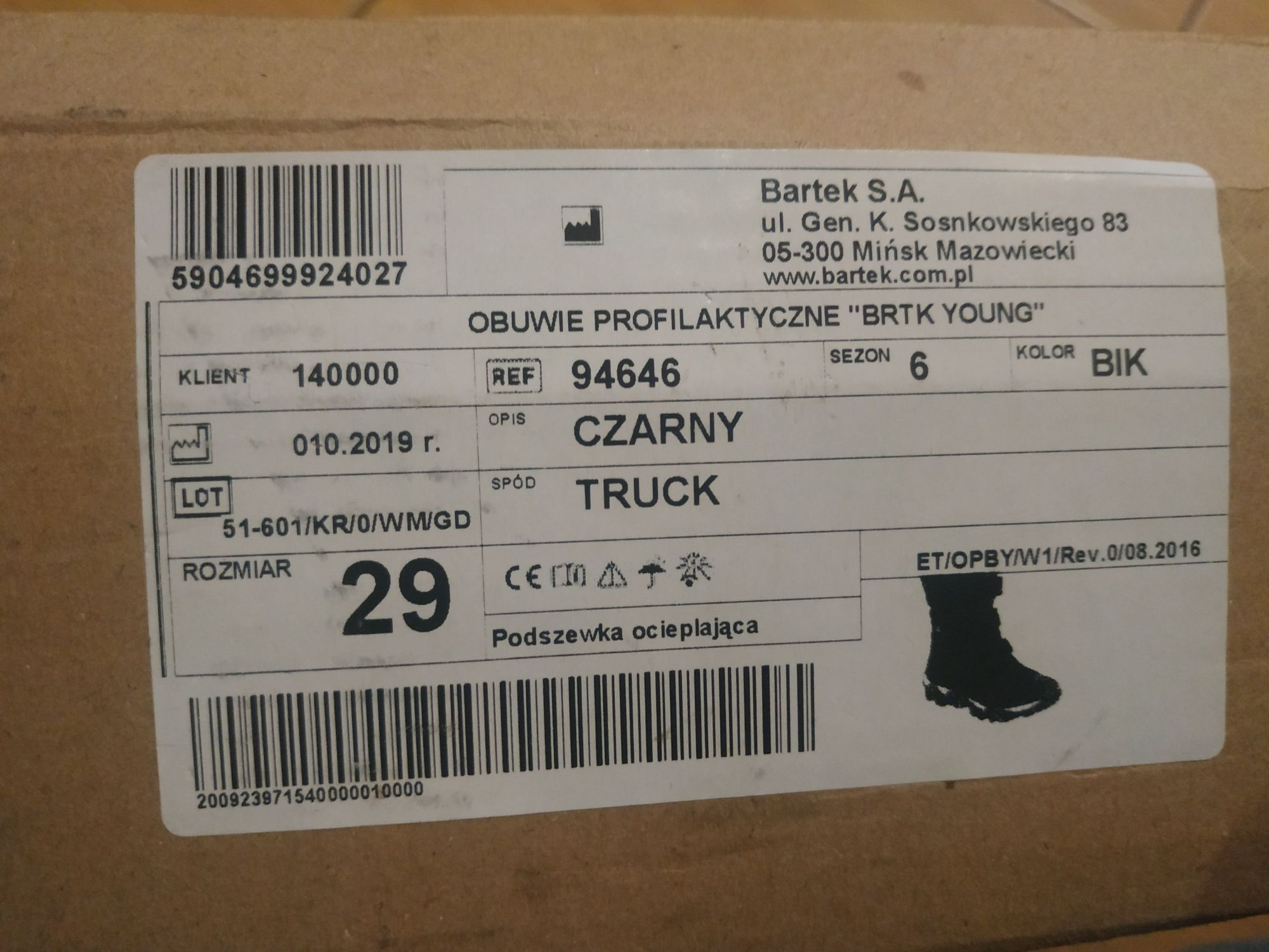 Buty zimowe kozaki  trapery Bartek 29 - wysokie na 3 rzepy