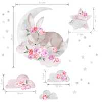 NOWA Naklejka Śpiący królik różowy Pastelowe love