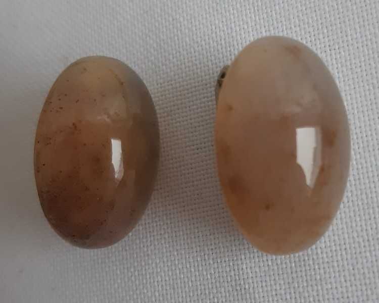Гарнитур Агат натуральный камень бусы и клипсы