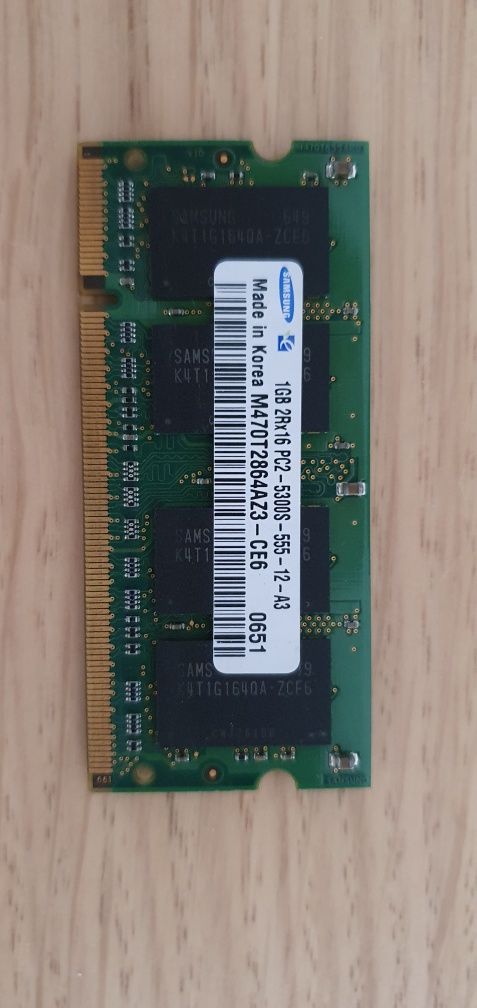 Memoria ram 1GB  2Rx16 PC2-5300S-555-12