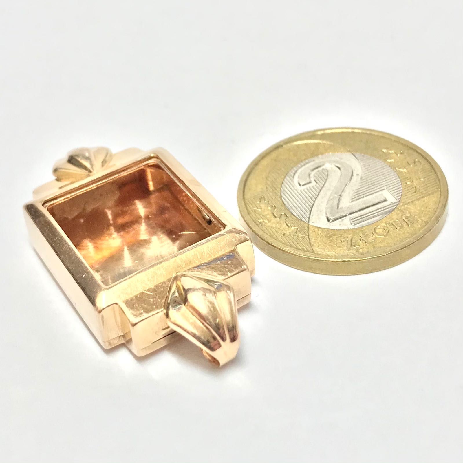 Złota KOPERTA do ZEGARKA 14K 16x18mm różowe ZŁOTO