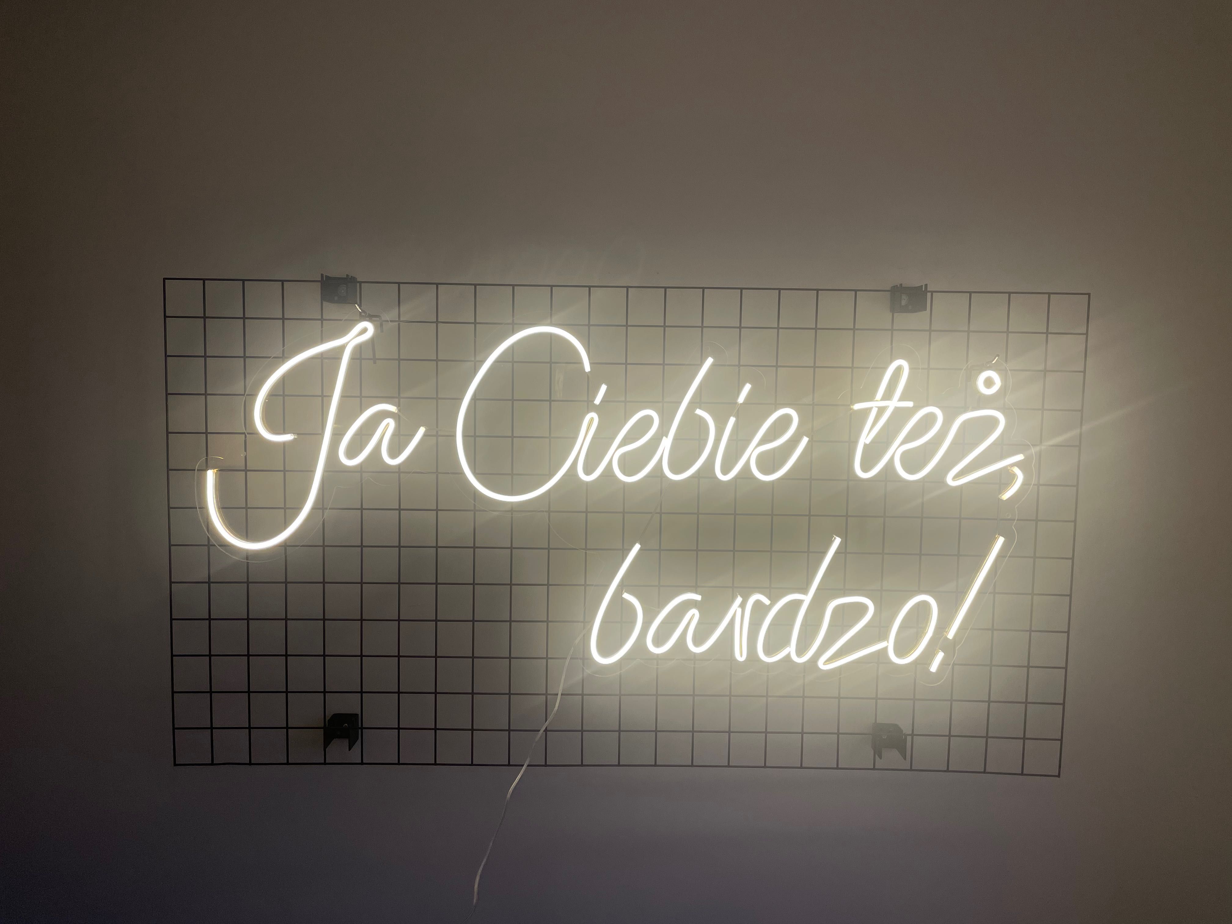 Neon ślubny Ja ciebie też bardzo