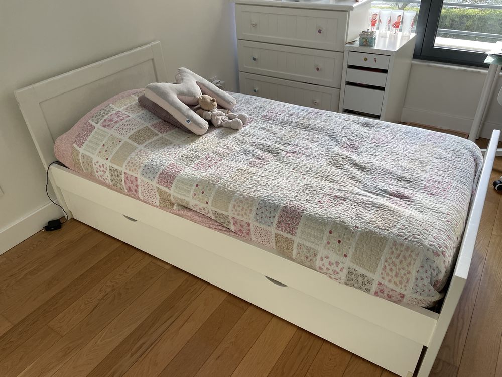 Cama Rincão Tripla OU 2 Camas Individuais + 2 colchoes lacado branco