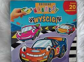 Nowa książka dla dzieci ruchome magnesy Wyścigi samochodów z magnesami