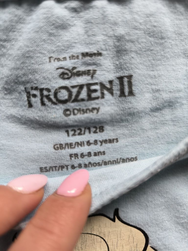 Bluzka koszulka krótki rękaw T-shirt Kraina lodu Frozen 122/128