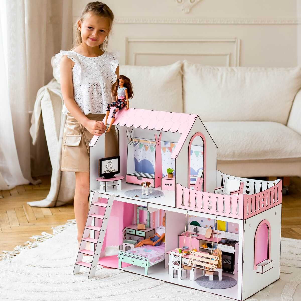 Ляльковий будиночок Барбі Лол подарунок меблі Вітальня кукольный дом