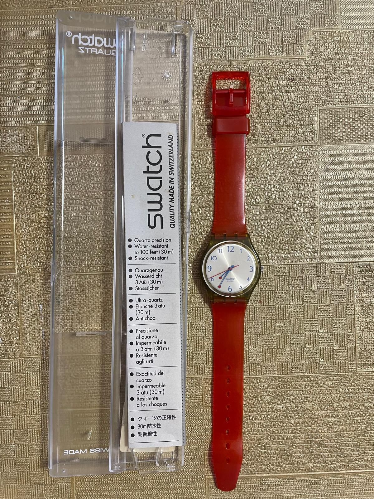 Relógio Swatch Quartz Swiss Made - vermelho