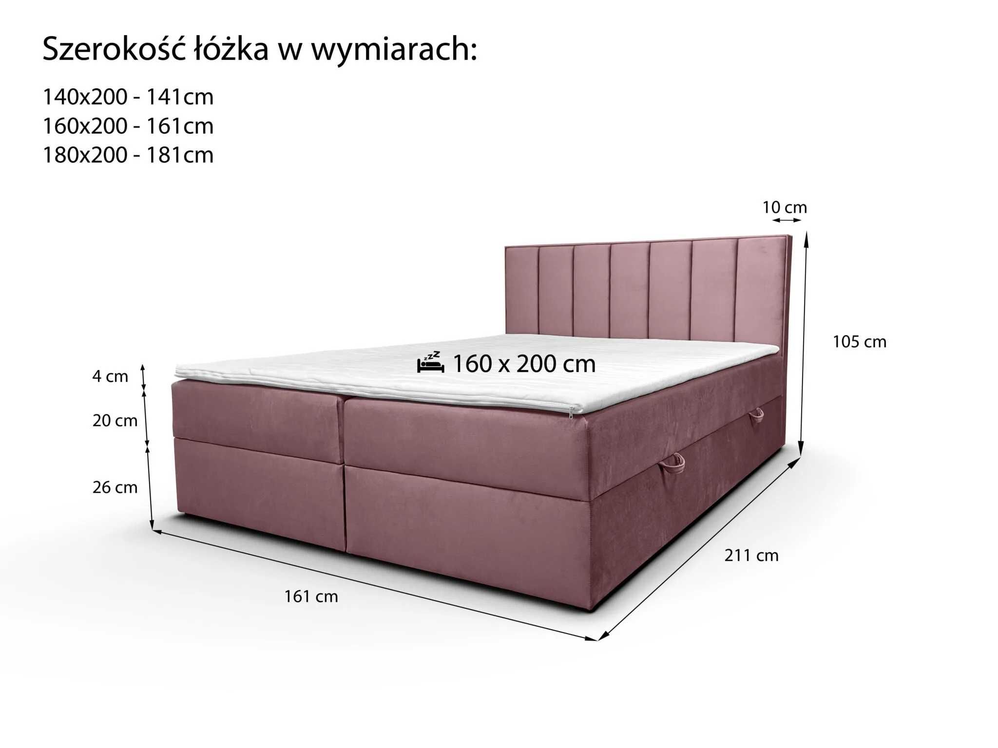 łóżko wysokiej jakości kontynentalne POJEMNIK NA POSCIEL ! NOWE