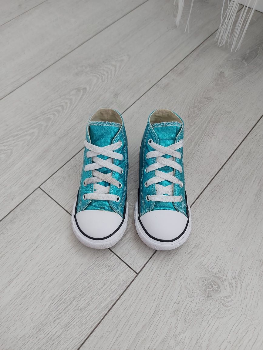 Buty trampki converse brokatowe wysokie 25 Wkładka 16 cm ręcznie