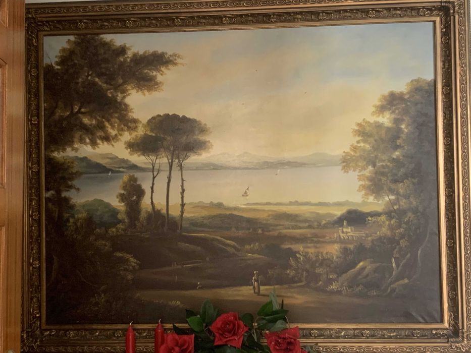 Paisagem rural, óleo sobre tela