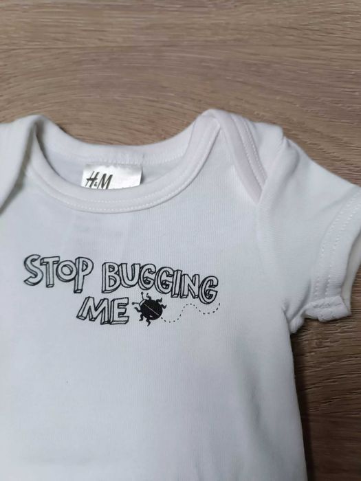 Body krótki rękaw x2 białe żuk żółte słoń 'H&M' 'George' 56