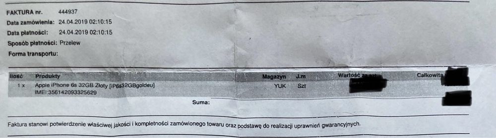 iPhone 6s 32gb Złoty, Org Zadbany bdb stan