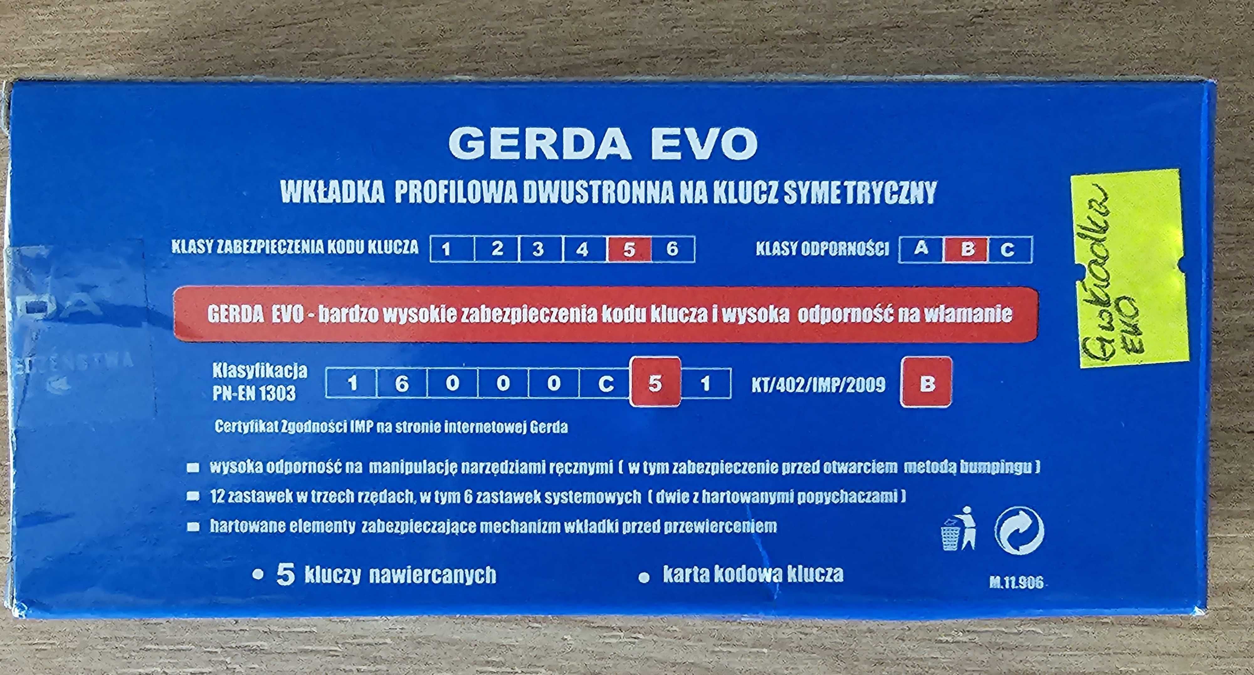 2 szt. wkładka: GERDA EVO profilowa dwustronna 5 kluczy + Mul-T-Lock