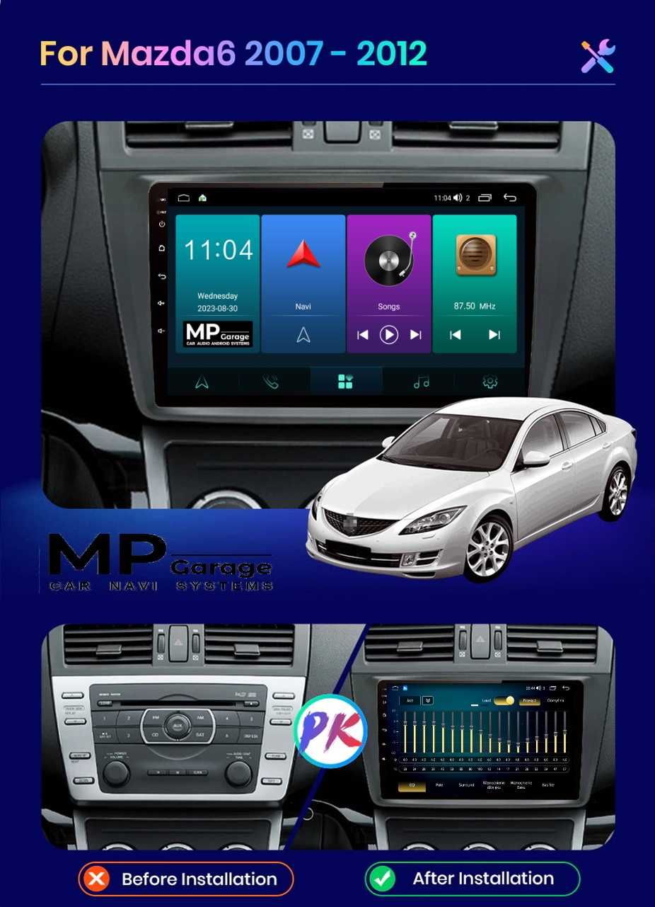 Mazda 6 II GH Radio Android DSP 4G Qled CarPlay/AndroidAuto LTE Montaż