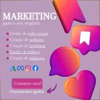 Marketing, gestão de redes sociais, sites, lojas, anúncios e outros.